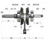 Коленвал 165FMM (CBB250,под балансирный вал)
