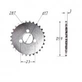 Шестерня ГРМ 156FMJ (YX140) TTR150, KAYO-140, JMC, YCF 28T