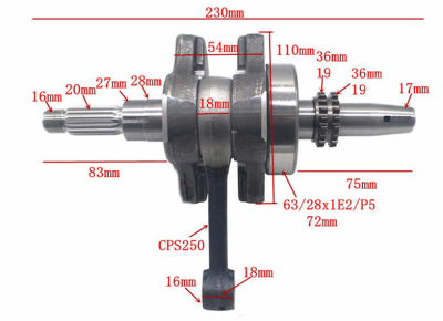 Коленвал ZS172FMM-5 PR250
