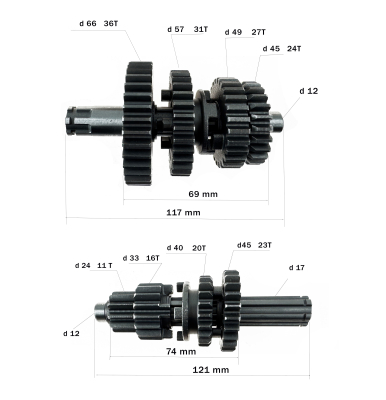 КПП в сборе (6001+6201+6203+6204) 152FMH 153FMI 154FMI (широкие шестерни)