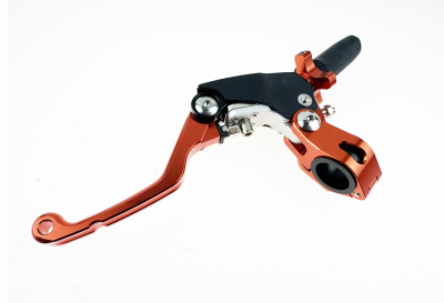 Рычаг сцепления в сборе с кронштейном регулируемый, складной 360град #1 (оранжевый)