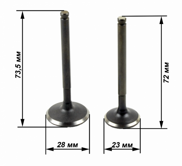 Клапаны впуск+выпуск+ремкомплект ZS1P60YMJ 155см3 (W150)