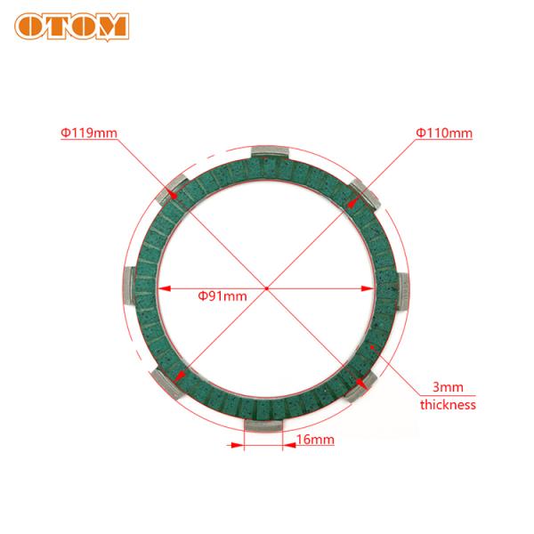 Диски сцепления OTOM 165FMM,169FMM, 172FMM-3A, ZS174MN-3 (CBS300) (комп. 7 шт)