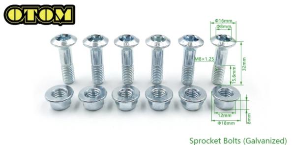  Болты крепления задней звезды OTOM (комплект 6шт) M8*32, тип KTM