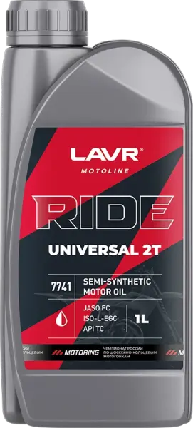 Масло моторное LAVR MOTO RIDE UNIVERSAL 2Т FC, 1 л