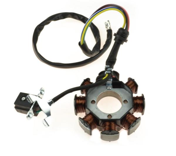Статор (8 кат.) CG125-250 (3 отверстия крепления,32 мм, 5 проводов)