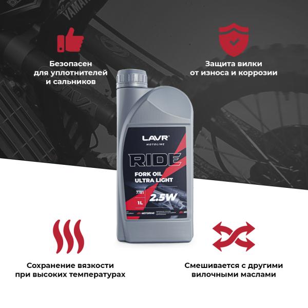 Масло для вилок LAVR MOTO RIDE Fork oil 2.5W, 1л