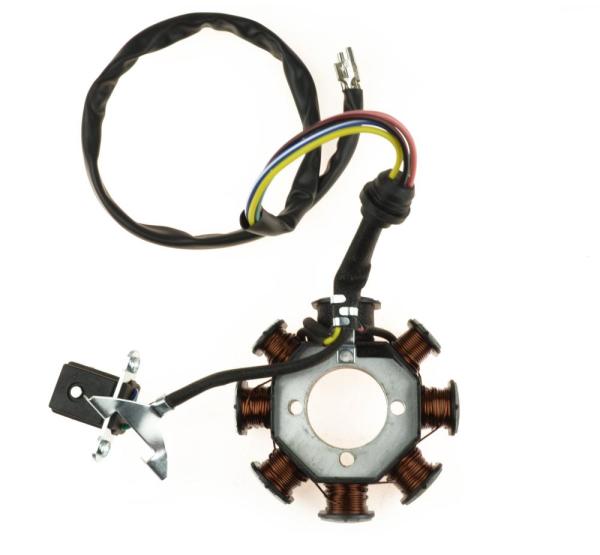 Статор (8 кат.) CG125-250 (3 отверстия крепления,32 мм, 5 проводов)