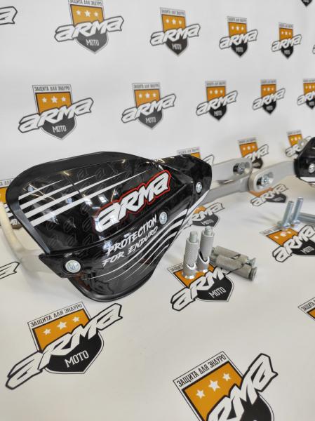 Защита рук с креплениями к рулю FatBar (черные щитки)